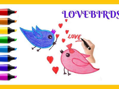 How to draw Lovebirds| Valentine birds ???? ????????????????| Easy drawing tutorials
