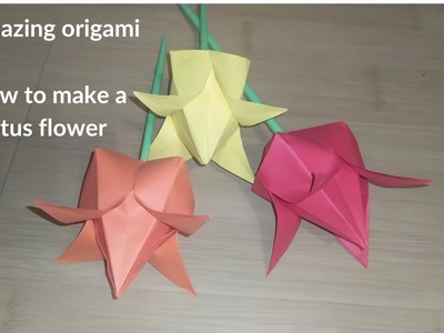 How to make a lotus flower  Easy amazing origami