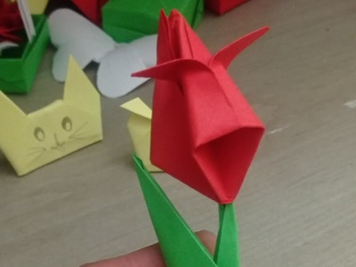 How to make a tulip ???? ???? in 24 step - with paper - Origami
