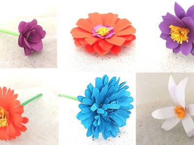 How to make easy paper flowers | 6 most searched paper flowers on youtube | diy paper flower