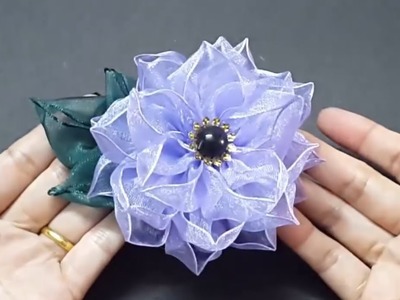 How to make Wired Organza Ribbon Flower