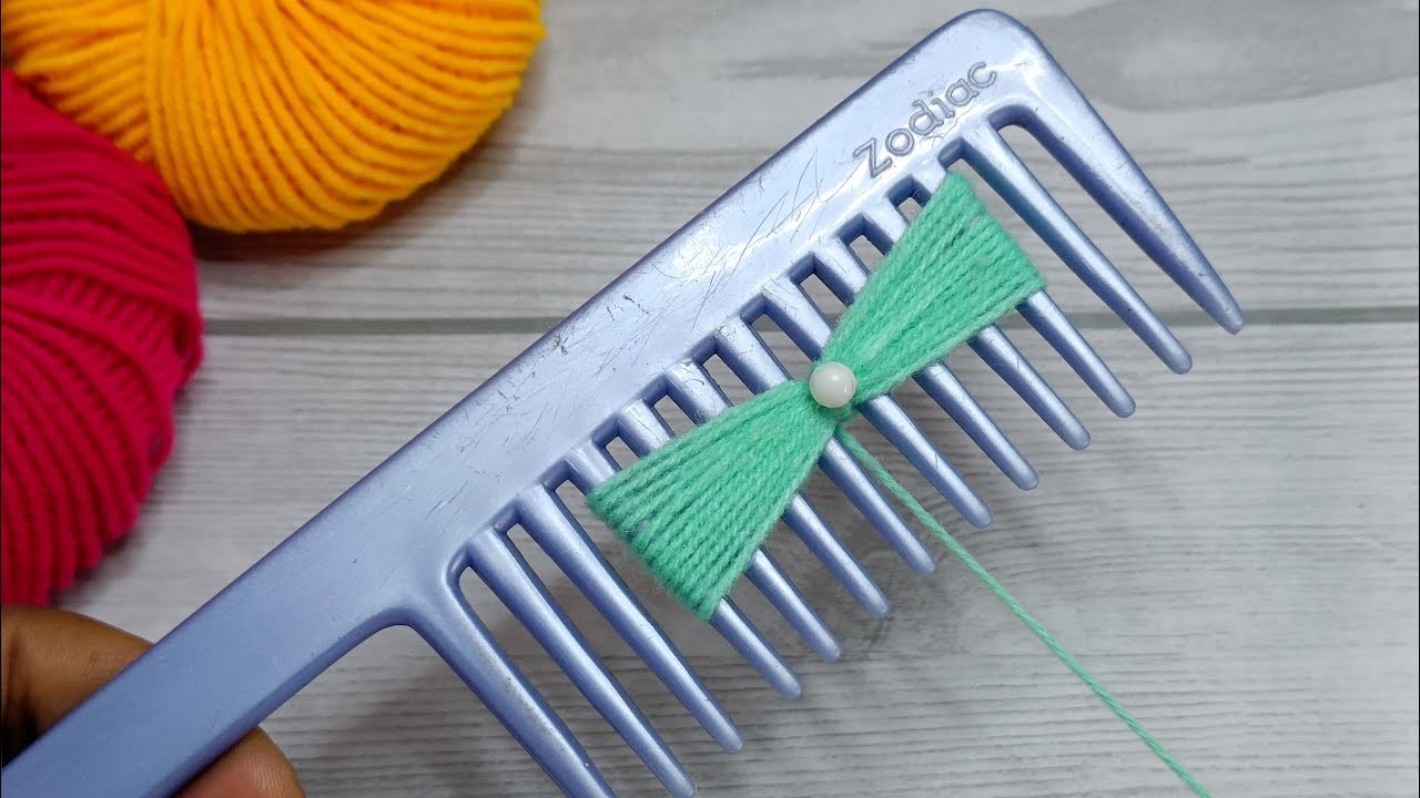 I made it very easy !! | Super easy Woolen Yarn Flower making idea with Hair Comb