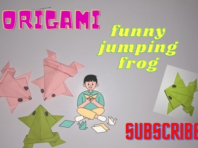 Origami funny jumping frog #asmr #diy #origami #kids