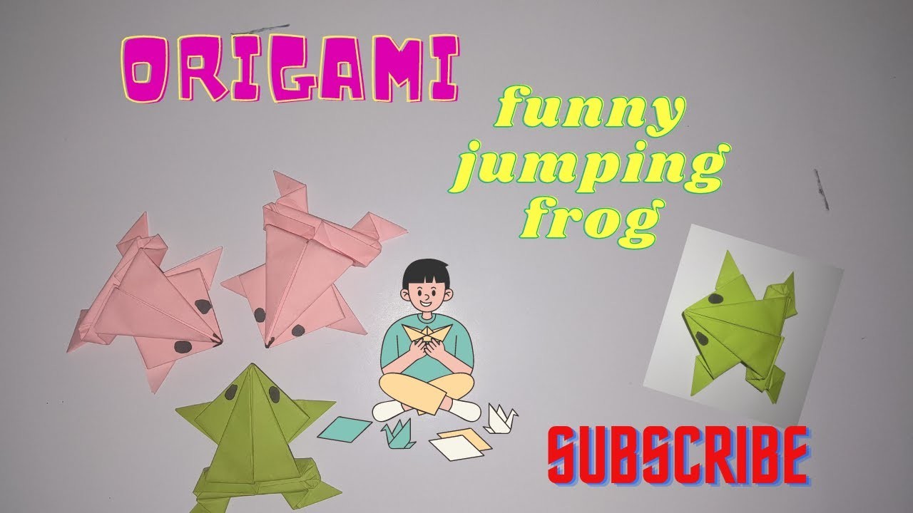 Origami funny jumping frog #asmr #diy #origami #kids