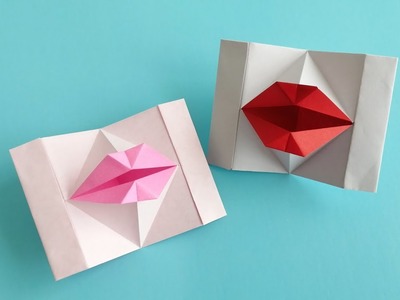 Origami Mouth | How to make a paper Kissing Lips | Origami Valentine’s Day