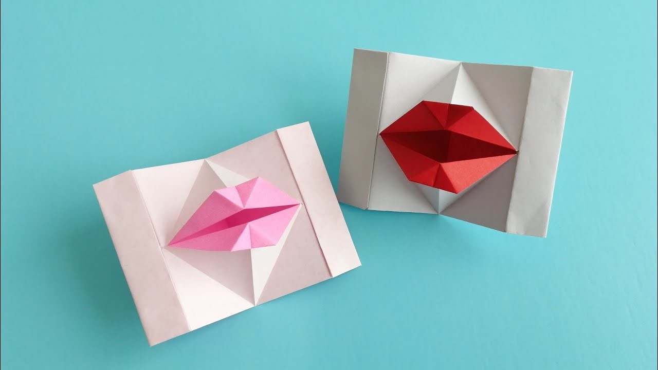 Origami Mouth | How to make a paper Kissing Lips | Origami Valentine’s Day