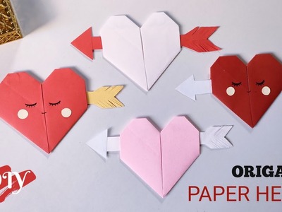 Origami Paper Heart with arrow | DIY Valentine's Day Card | DIY Paper Heart
