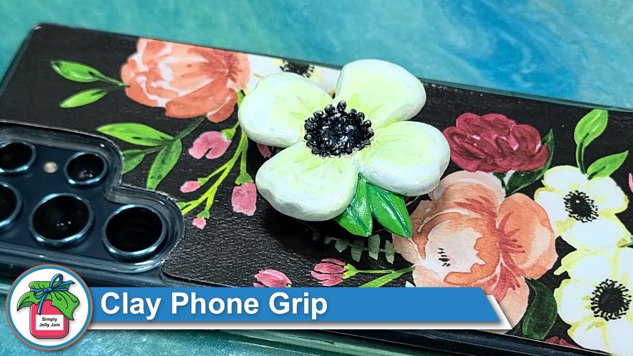 Polymer Clay Flower Phone Grip