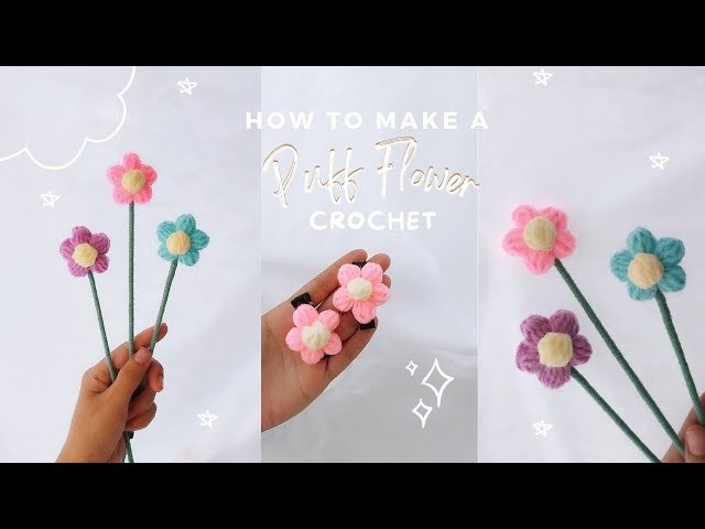 Puff Flower Crochet | Puff Flower Crochet Hair Clip | Quick and Easy to make || Gail C.