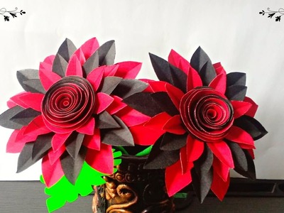 Simple Paper Flower Making????Easy Paper Craft Flowers|Paper Flower Making Step by Step???? [Tutorial]