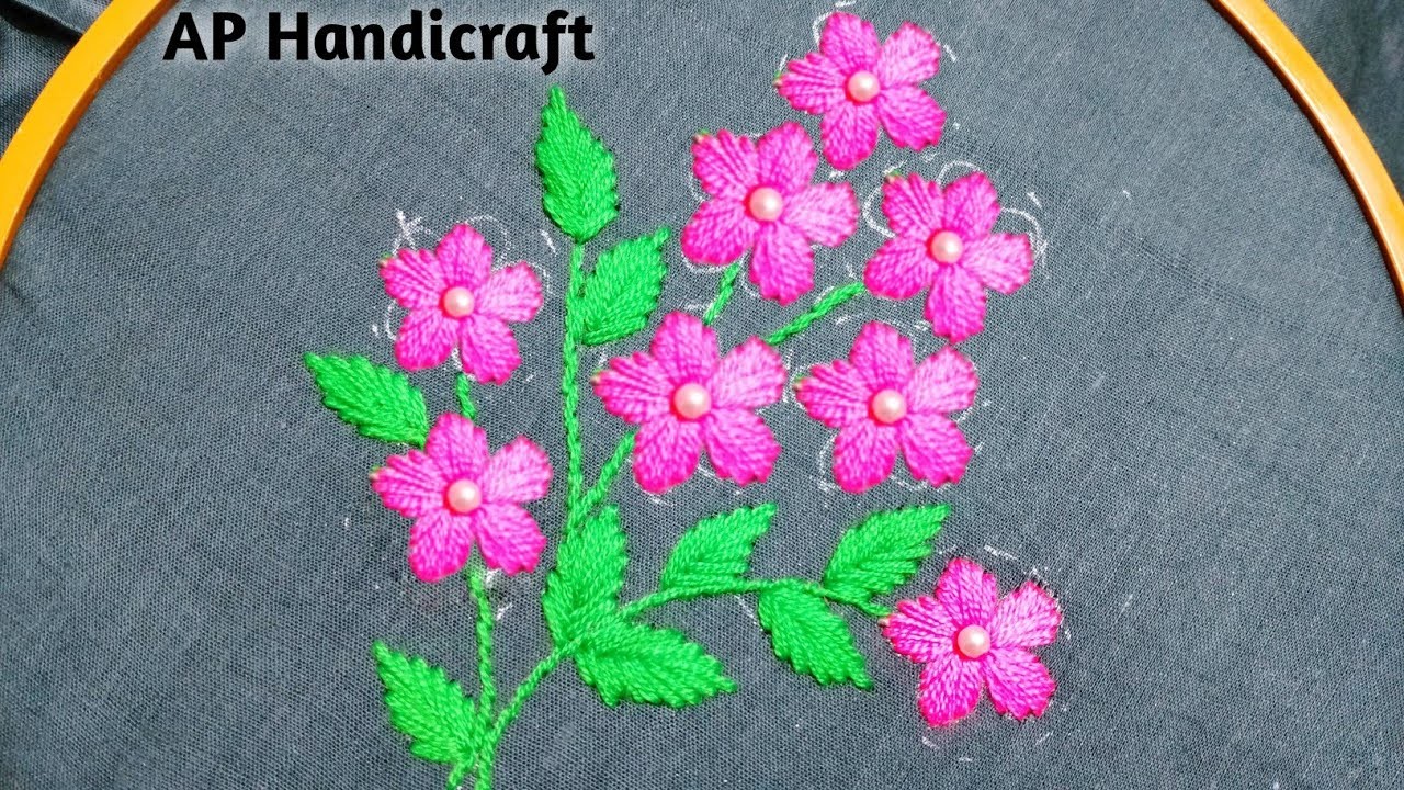 Super Unique Satin Flower Embroidery | Hand Embroidery Flower Design | Embroidery For Beginners