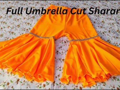 Umbrella Sharara Cutting and Stitching Tutorial. Full umbrella sharara