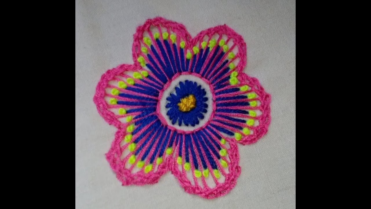 Very Easy flower embroidery design #sscookinghouse