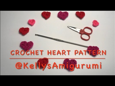 13-stitch Crochet heart pattern tutorial @kellysamigurumi