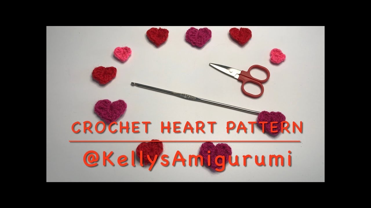 13-stitch Crochet heart pattern tutorial @kellysamigurumi