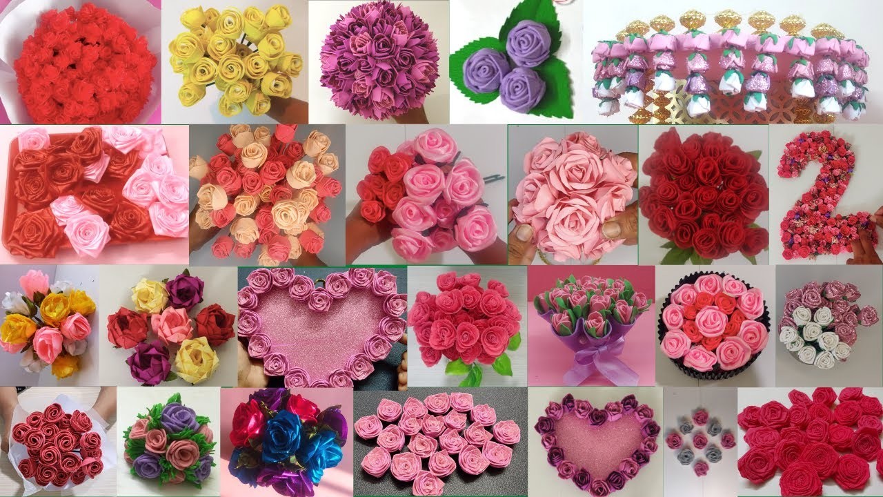 29 Rose Flowers Making Ideas | DIY Roses | 29 Home Decoration Ideas |  Kia's Creations |Wall Hanging