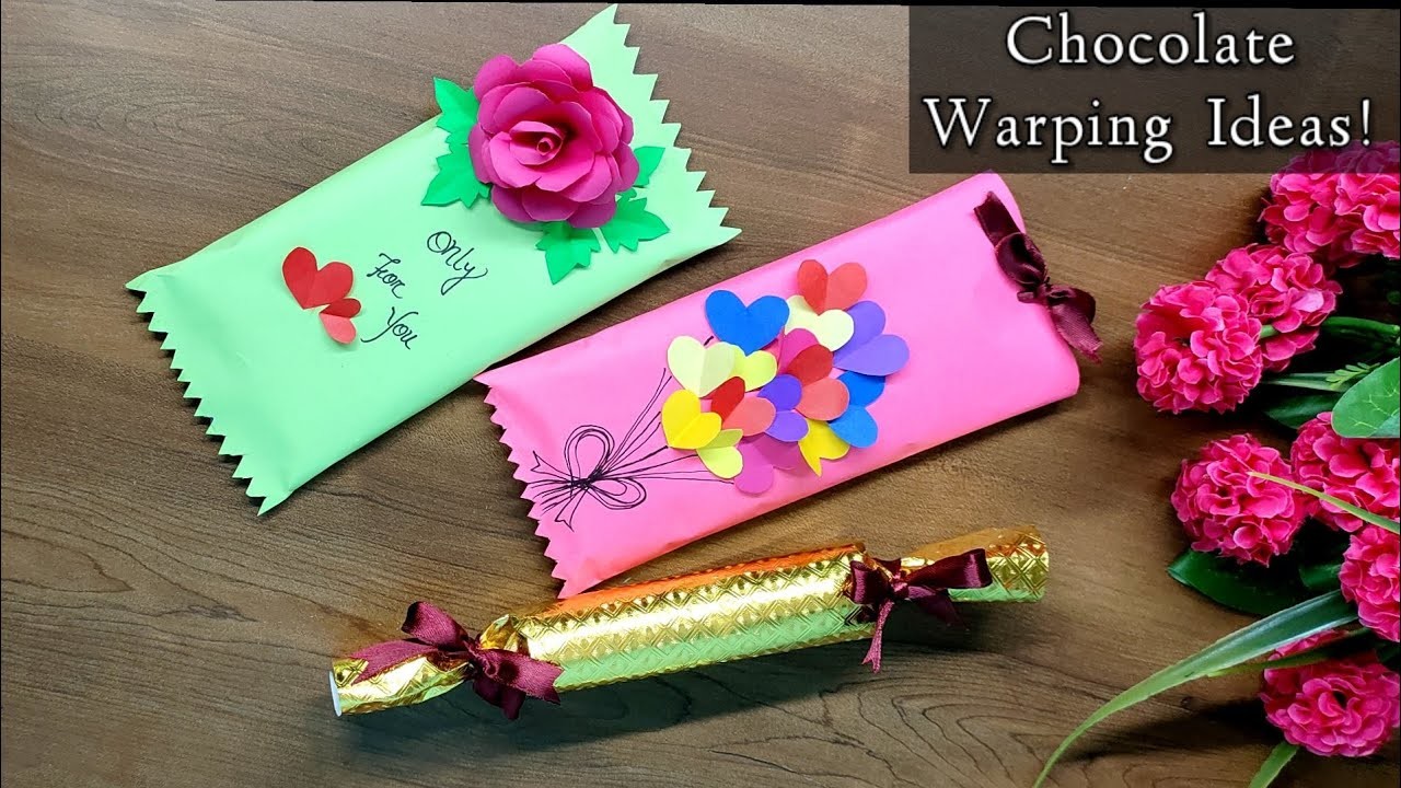 3 Chocolate Warping Ideas. Chocolate Paking for Gifts. Chocolate Gift Paking with Paper