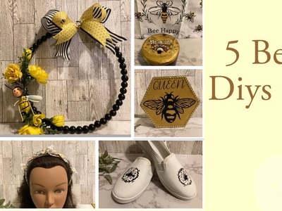 5 Bee Diys l Un-bee- Wreathable Challenge l DollarTree Diy Crafts