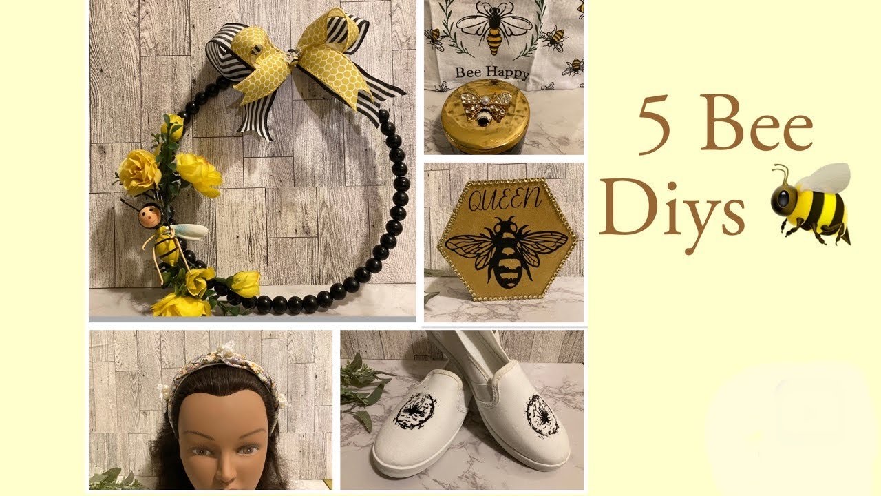 5 Bee Diys l Un-bee- Wreathable Challenge l DollarTree Diy Crafts