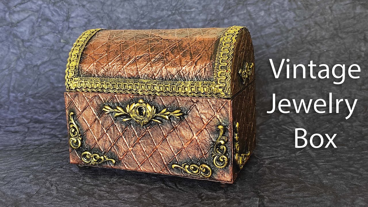 Antique Jewelry Box from Cardboard  || DIY Vintage Jewelry Box Design Craft Ideas