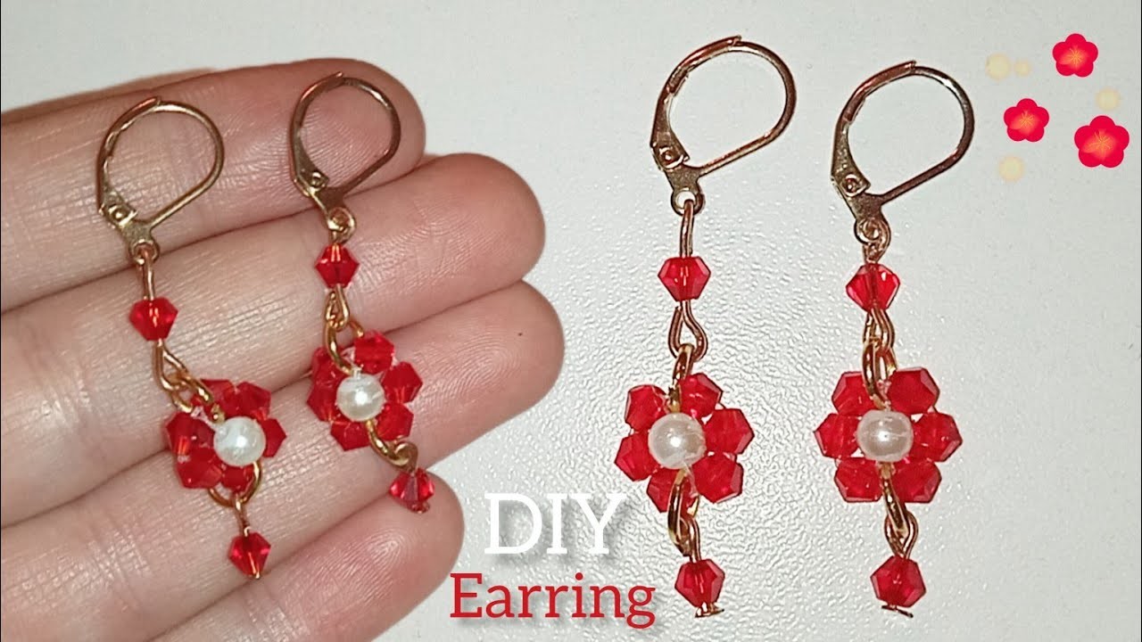 Beaded Flower Earring making How to make Elegant earrings from sand beads.Bead Tutorial jewelry DIY