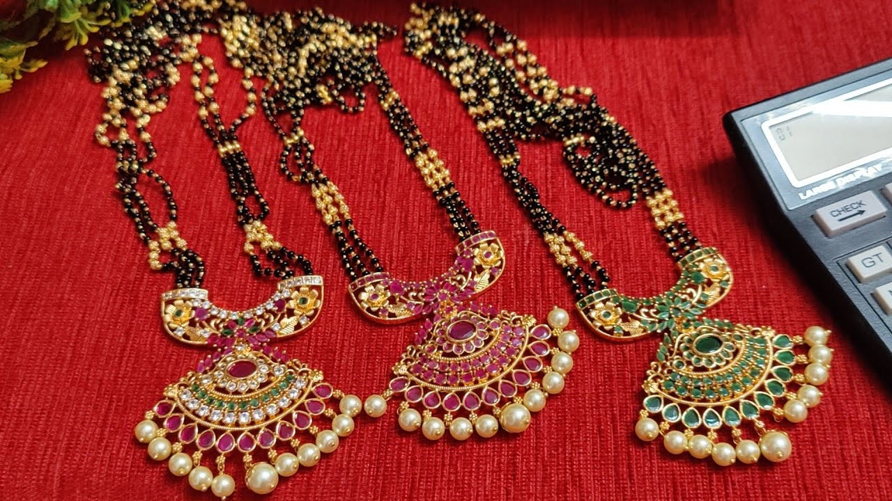 Beautiful black beads,step chains ,mutyala sets@8431929085