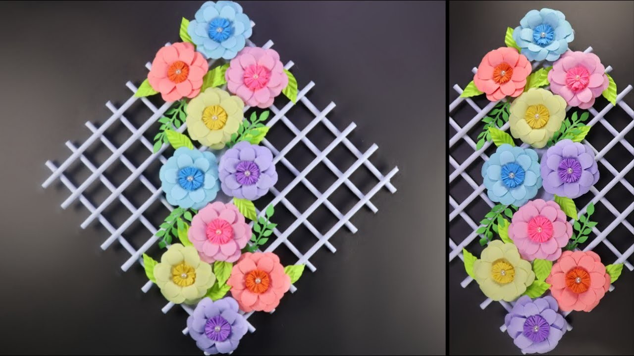 Beautiful flower wall hanging |Amazing wallmate |Wall decoration idea| Paper crafts|#ZUNIARTANDCRAFT