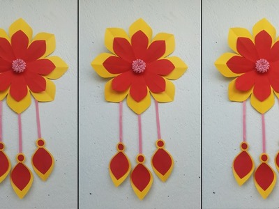 Beautiful Paper Flower Wall Hanging. Paper craft For Home Decoration. DIY Wall Hanging. Wall Mate