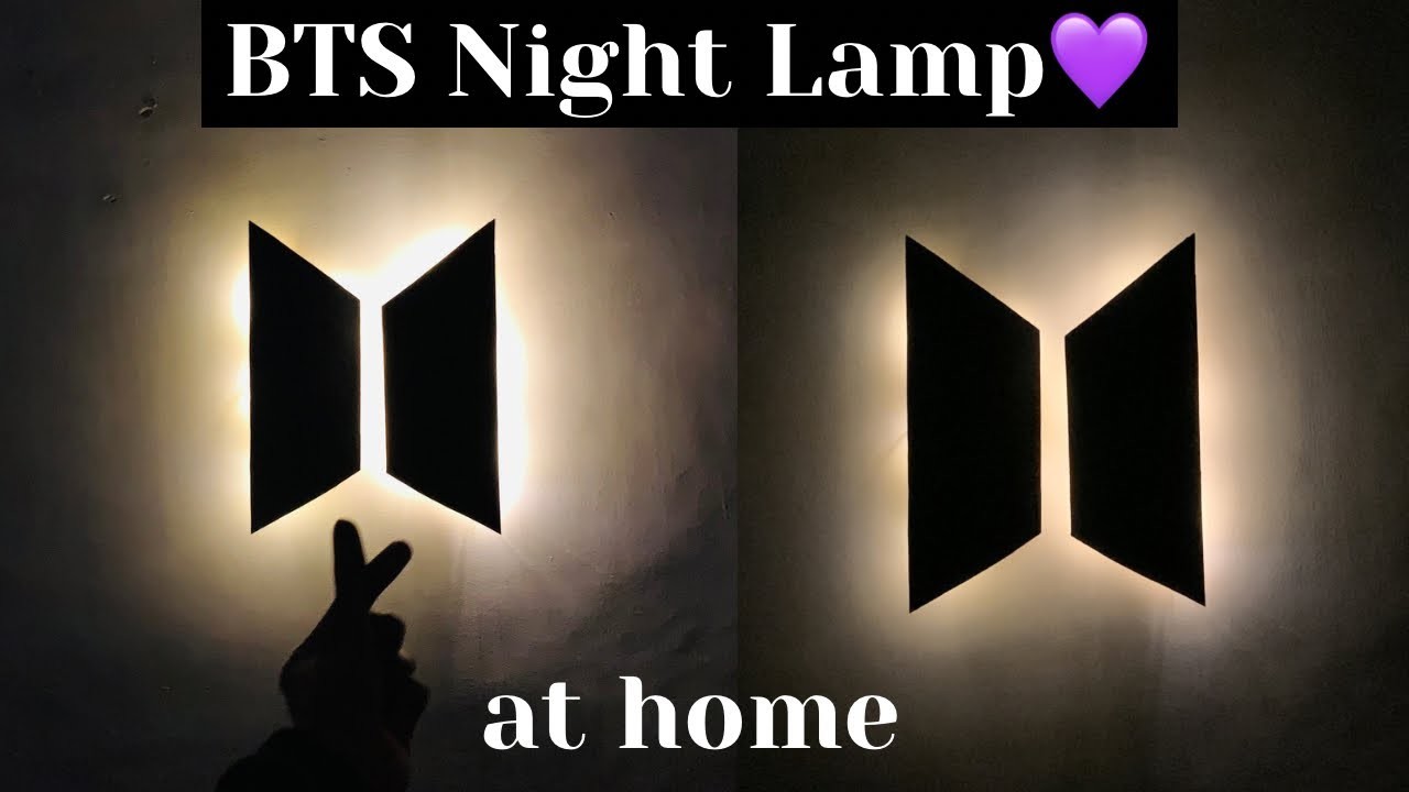 BTS Wall Decor Lamp ????. how to make BTS light. BTSDIY. Save money at home