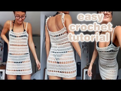 CROCHET BEACH DRESS TUTORIAL | how to make a crochet dress ♥️