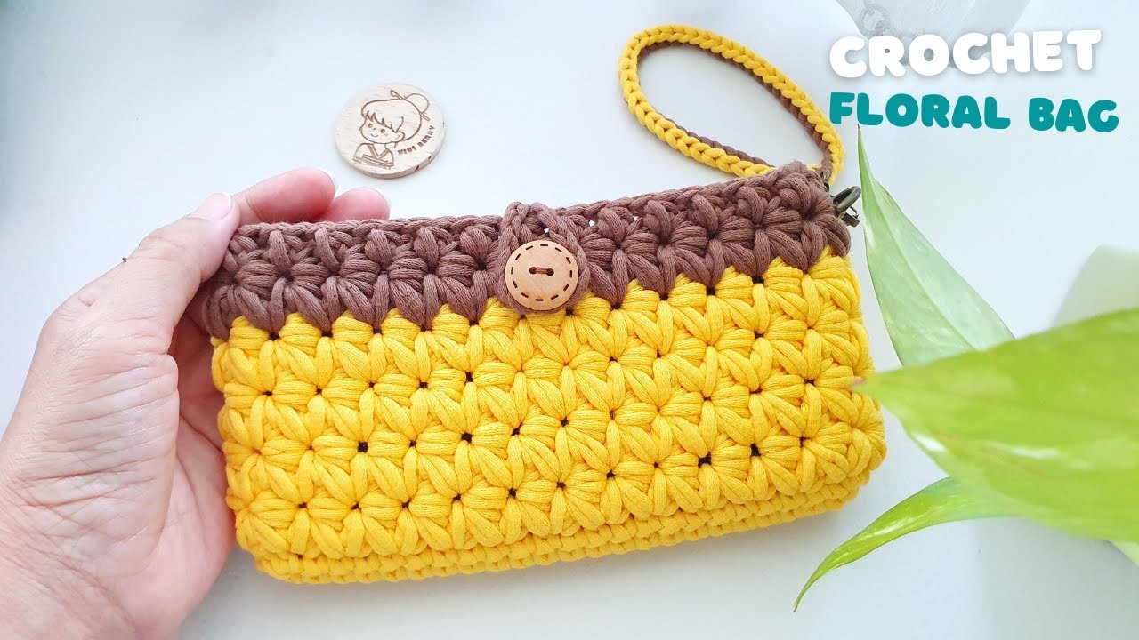 Crochet Floral Pattern | Crochet Phone Case, Crochet Purse with Floral Stitch | Vivi Berry Crochet