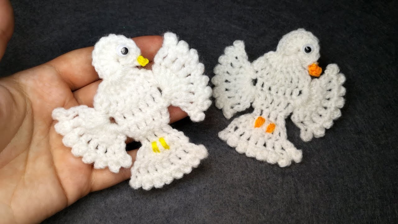 Crochet for Left Handed How to do a dove Easy Project for Beginners