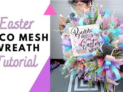 Deco Mesh Easter Wreath - Bunny Kisses Wreath Tutorial
