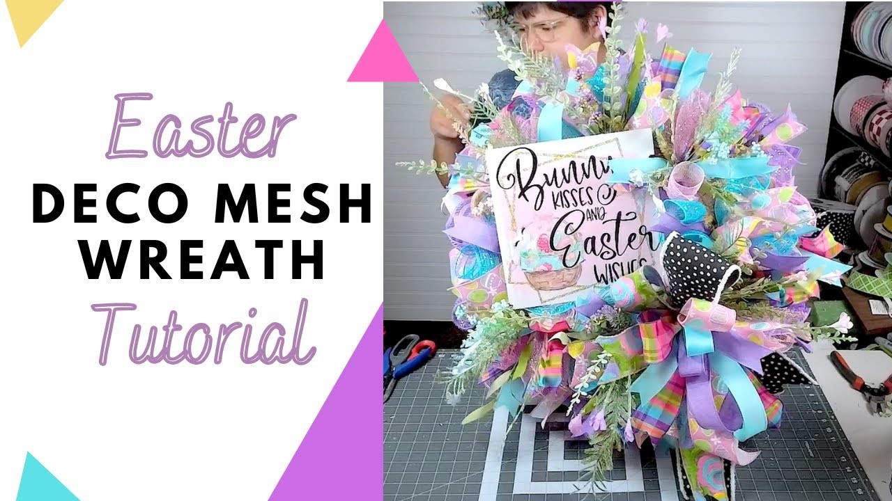 Deco Mesh Easter Wreath - Bunny Kisses Wreath Tutorial