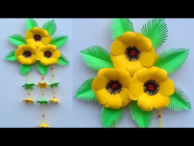 DIY: Beautiful Wall Hanging!!! How to Make Paper Flower Wall Hanging for Home. Room Decorations!!!