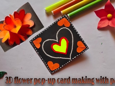 Flower pop-up card | Diy 3D flower pop-up card | Small pop-up card | Paper Crafts