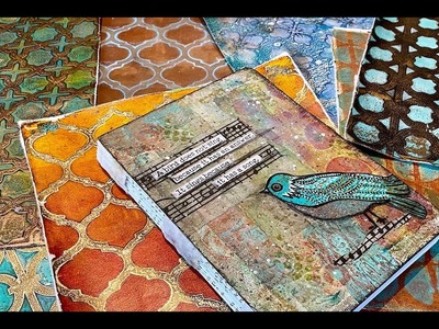 Gel Printing Basics:  Using My New Stencils to Create Collage Papers