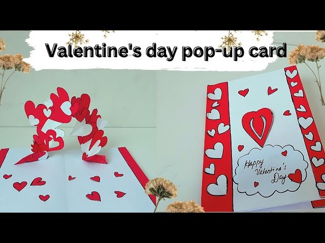 Handmade Valentine's Day Card.Greeting Card for Valentine's Day.Pop-up Card for Valentine's Day