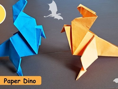 How to make Paper Dinosaur.Easy Origami for beginner
