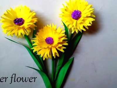 How to make paper flower. school craft ideas