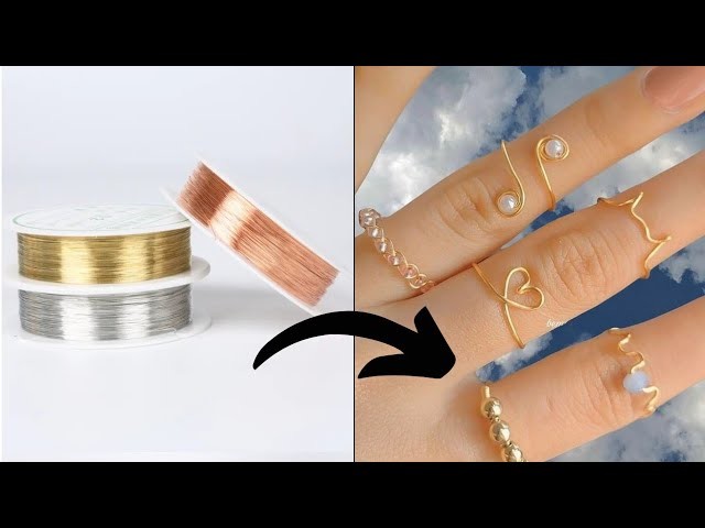 How to make rings at home | Diy handmade rings | Easy trick to make rings with golden wire