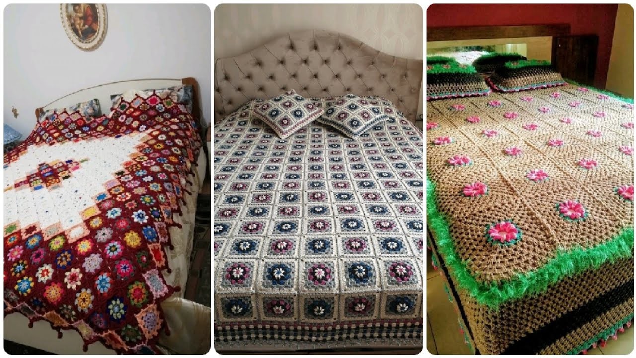 Most beautiful and Fabulous crochet pattern bedsheet new designs.Handmade crochet bedsheet designs