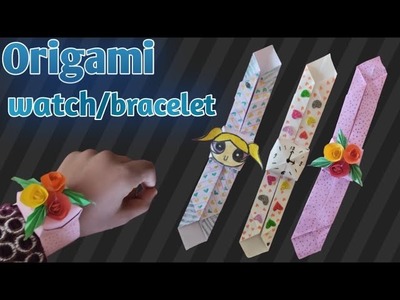 Origame | origami paper bracelet | how to make  paper wrist watch | fidget origami paper.