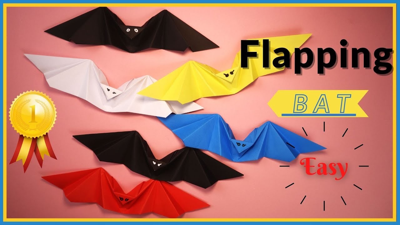 Origami Flapping Bat(Flying) || How to make Paper Bat Flapping Wings || Origami Halloween Bat Flying