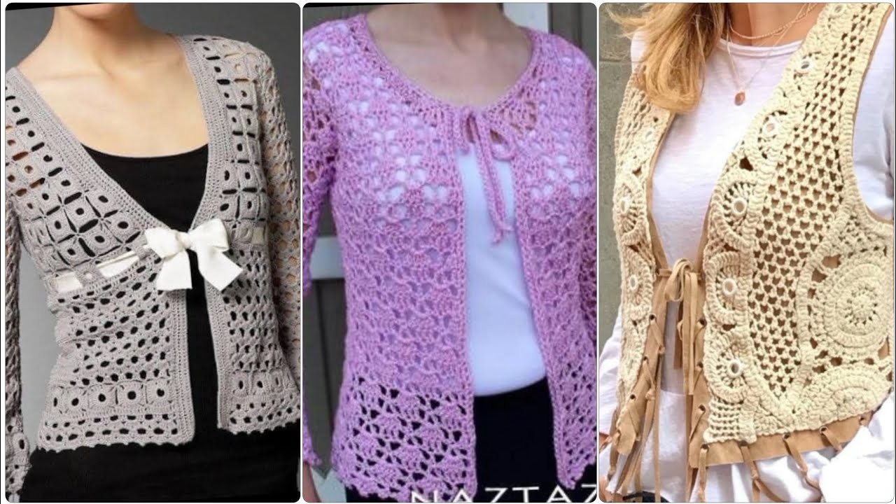 Outstanding and Gorgeous crochet work pattern vest jacket new designs pattern for girls & women 2023