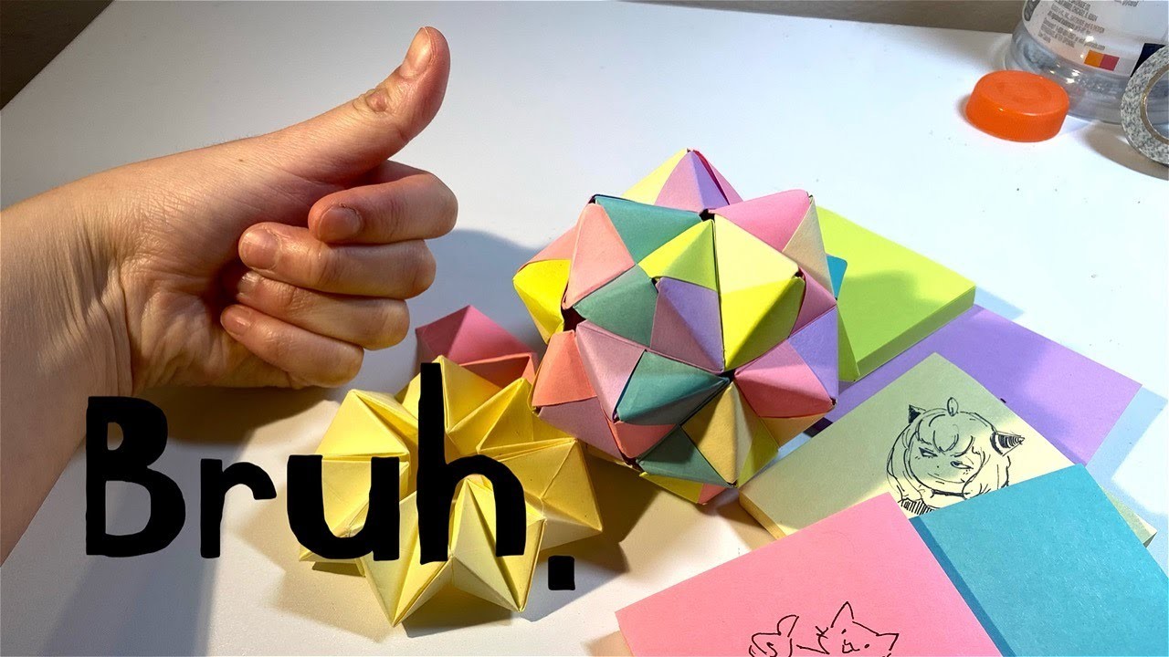 POV: you are procrastinating and making post-it origami :.