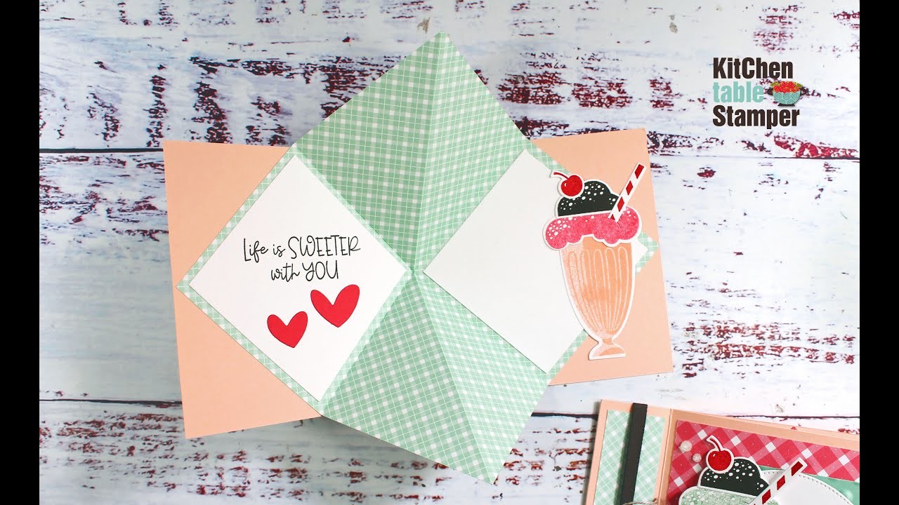 Share a Milkshake Book Binding Explosion Card Fun Fold & a Special Offer from Kitchen Table Stamper