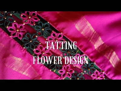 Tatting flower #youtubeshorts #kuchudesigns #tatting trendy design #saree design