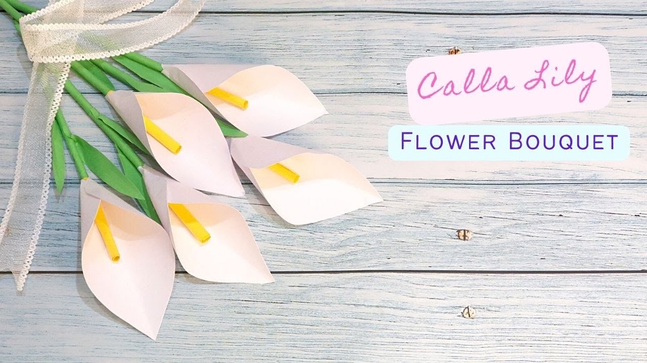 The power of being in the present moment ✨【Making a Calla Lily paper flower bouquet】