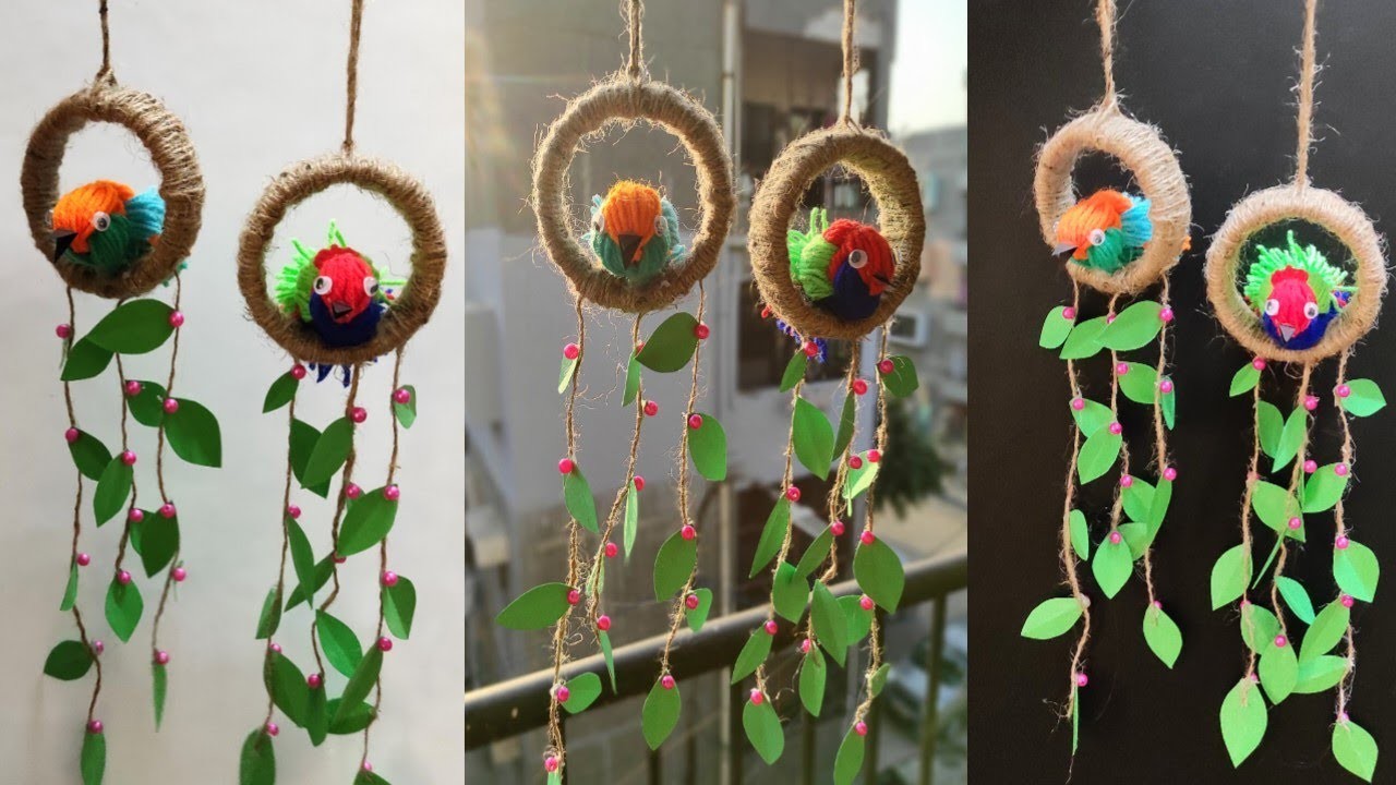 ऊन से चिड़िया बनाने का सरल तरीका Bird Making With Wool || Woolen Birds || Woolen Craft || Home decor